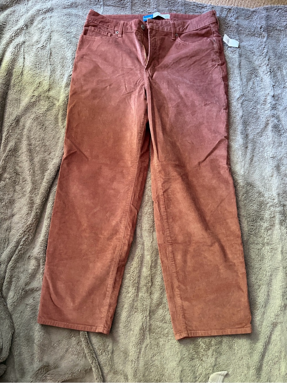 Old Navy Rust Corduroy High-Rise Straight Pants